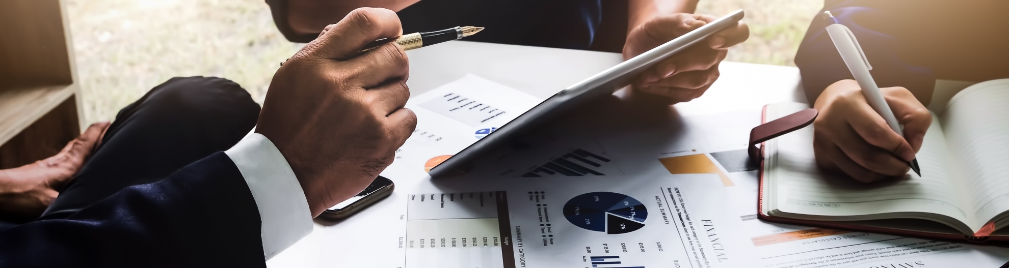 Business Meeting with Documents on table