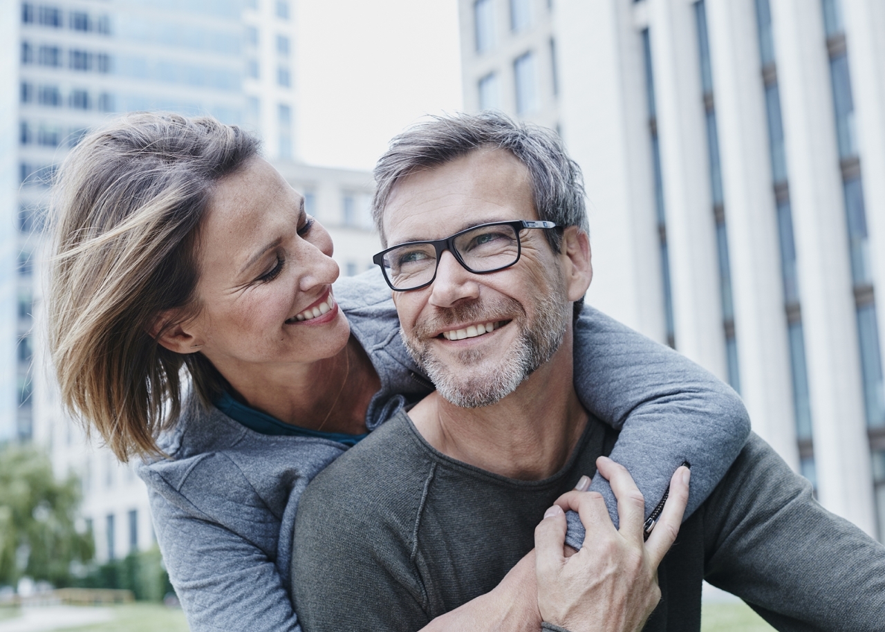 Happy Couple Hugging